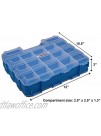 HOME4 Double Sided No BPA Toy Display Storage Container Box Compatible with Mini Toys Small Dolls Tools Beyblade Heavy Duty Organizer Carrying Case 34 Adjustable Compartments Blue