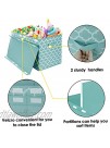 Kids Large Toy Chest Box with Flip-Top Lid Decorative Holders Collapsible Storage Bins Container for Nursery Playroom Closet Home Organization 24.5"x13" x16" Blue