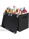 Kids Toy Box Chest Storage with Flip-Top Lid Collapsible Sturdy Toys Boxes Organizer Bins with Handles for Nursery,Playroom,Closet Home OrganizationBlack