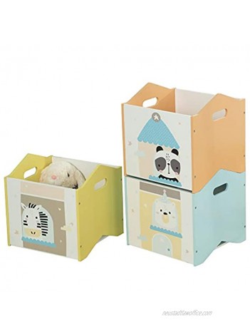 labebe-Toddler Wooden Toy Organizer Box Baby Storage Bins Kid’s Toy Container Children Gift 3-Layer Toy Shelf for 1-5 Year