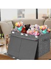 Large Toy Box Chest Storage with Flip-Top Lid Collapsible Sturdy Toys Boxes Organizer Bins with Handles for Nursery,PlayroomDark Grey