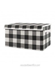 Sweet Jojo Designs Black and White Buffalo Plaid Check Boy or Girl Small Fabric Toy Bin Storage Box Chest for Baby Nursery or Kids Room Woodland Farmhouse Flannel Country Lumberjack