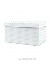 Sweet Jojo Designs Blue and White Polka Dot Girl Small Fabric Toy Bin Storage Box Chest for Baby Nursery or Kids Room for Navy Blush Pink Shabby Chic Boho Watercolor Floral Rose Flower Collection