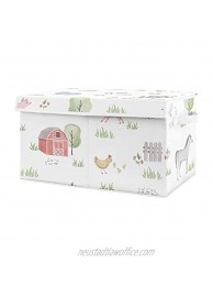 Sweet Jojo Designs Farm Animals Boy or Girl Small Fabric Toy Bin Storage Box Chest for Baby Nursery or Kids Room Watercolor Farmhouse Horse Cow Sheep Pig