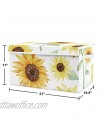 Sweet Jojo Designs Sunflower Boho Floral Girl Small Fabric Toy Bin Storage Box Chest for Baby Nursery or Kids Room Yellow Green and White Farmhouse Watercolor Flower