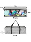 Toy Storage,Toy Organizer,Dog Cat Toys Pet Supplies Storage Bag,Storage Bin Box for Dog Toys,Kids,Children Toys Blanket,Clothes,Clear Plastic,Black Handles and Zipper Closure,Bag only