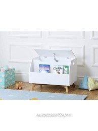 UTEX Children Toy Box with Front Book Storage Area Kids Toy Storage Bench White