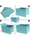 VERONLY Toy Boxes Organizers and Storage Bins with Lids Collapsible Storage Cubes Baskets with Durable Handles for Closet,Playroom,Shelves,Office,Nursery,Pantry15.9x12x10.2 inches-Blue 3 Pack