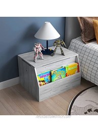 Wooden Kids Toy Box Large Toy Chest Cabinet Toy Storage Organizer with Front Book Storage for Playroom Toddler Room Living Room