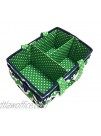 Bacati Mix and Match Nursery Fabric Storage Caddy with Handles Navy Green