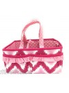 Bacati Mix and Match Nursery Fabric Storage Caddy with Handles Pink