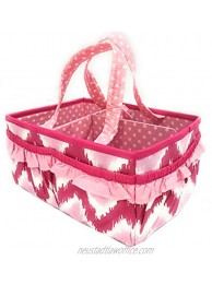 Bacati Mix and Match Nursery Fabric Storage Caddy with Handles Pink