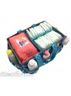 Bacati Mix and Match Nursery Fabric Storage Caddy with Handles Turquoise