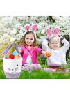 Bopy Kids Easter Bunny Basket Bag,Rabbit Egg Hunt Bucket Canvas Cotton Gift Bags PurpleBOWWK-EasterBag01