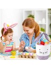 Bopy Kids Easter Bunny Basket Bag,Rabbit Egg Hunt Bucket Canvas Cotton Gift Bags PurpleBOWWK-EasterBag01