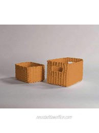 Compactor Lisou Woven Storage Baskets Paper Mustard 21 x 16 x 13.5 cm