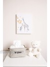 Dejaroo Baby Wipe Storage Bin Nursery Organizer Caddy Embroidered Eco-Friendly Grey Linen Grey