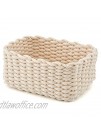 EZOWare Set of 3 Decorative Soft Woven Cotton Rope Nursery Room Baskets Bins Storage Organizer Perfect for Storing Kids Baby Closets Toys Small Items White