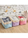 EZOWare Set of 3 Large Canvas Fabric Tweed Storage Organizer Cube Set W Handles for Nursery Kids Toddlers Home and Office 15 L x 10.5 W x 9.4 H -Mixed Crème