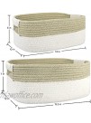 LA JOLIE MUSE Large Storage Baskets Set of 2 Natural Soft Cotton and Jute Rope Baskets for Baby Nursery Kids Toys Decorative Baskets for Organizing