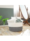 Laundry Baskets Woven Baskets for Storage Basket Wicker Blanket Basket Living Room Cotton Coiled Rope Hamper Nursery Storage for Kids Baby Dog Toy Extra Large 22" X 22" X 14" XXXL-Black
