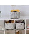 Locipe Fabric Basket for Organizing 3 Pack Decorative Baskets for Shelves Rectangular Collapsible Bin for Closet Large Baskets for Storage Clothes Toy Books Gray Wheat