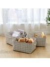 Locipe Fabric Basket for Organizing 3 Pack Decorative Baskets for Shelves Rectangular Collapsible Bin for Closet Large Baskets for Storage Clothes Toy Books Gray Wheat