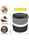 XWLDTMGH Large 16 x14 Inches Storage Baskets ,Cotton Rope Basket ,Woven Hamper with Handles ,Baby Bin for Laundry Blanket ,Nursery Toys ,Clothes ,Towels ,Living Room