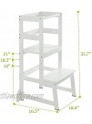 Adjustable Height Step Stool for Kids and Toddlers Children Standing Tower for Counter White