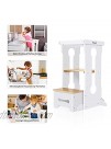 Bateso Step Stool for Toddlers Kids Step Stool with Standing Platform of 4 Adjustable Heights Kitchen Toddler Tower Learning Stool Toddler Step Stool for Kitchen Counter Bathroom Sink