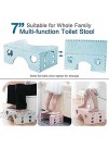 Folding Toilet Stool Squatting Toilet Stool for for Bathroom Toilet Potty Training with Anti-Slip Base 7 Inches Height Light Blue
