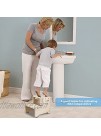 IDORY Toddler Steps Stools for Kids Wooden Heavy Duty Children Potty Training Two Step Stool with Handle for Kitchen Bathroom Toilet