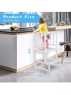Kitchen Step Stool for Kids Toddler Tower Childrens Step Stool Learning Helper Height Adjustable for Kitchen Counter Counter & Bathroom Sink 2 Steps Design White