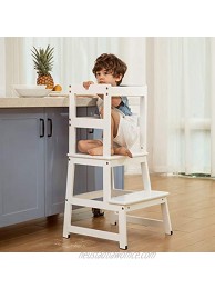 Kitchen Step Stool for Toddlers,Kids Learning Stool,Baby Standing Tower for Counter,Children Standing Helper White