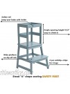 Kitchen Step Stool Learning Tower Stool for Toddlers and Kids with Safety Rails for Kitchen Counter Solid Wood Baby Blue