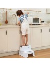 Mangohood Stackable Two Step Stool 2 Pack for Baby Kids Toddler Children Dual Height Toilet Potty Training and Washing in Bathroom and Kitchen with Anti-Slip Soft Grip for Safety
