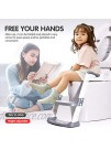 Potty Training Seat with Ladder Toddler Toilet Seat with Step Stools Non-Slip Potty Chair for Kids Adjustable Foldable Toilet with Splash Guard and Handles for Boys Girls White-Gray