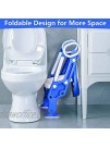 Potty Training Toilet Seat with Step Stool Ladder for Kids Children Baby Toddler Toilet Training Seat Chair with Soft Cushion Sturdy and Non-Slip Wide Steps for Girls and Boys Blue White