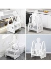 Two Step Stool with Handrails for Toddler and Kids Standing Learning Tower for Bathroom Sink Toilet Potty Training Kitchen Counter with Safety Handrails and Non-Slip Pads Gray