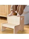 Wooden Log Toddler Step Stool for Kids Adults Footstool Slip Resistant Proof with Portable Handle Washroom Toilets Lavatory Kitchen Washing Hands Fetching Reach High Potty Training