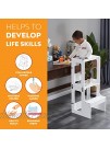 Y2 | Convertible 2-in-1 Learning Helper Tower & Toddler Desk with Chair | Kitchen Helper Stool for Toddlers | Toddler Tower | Bathroom Step Stool for Kids with Safety Rail | Easily Folding White