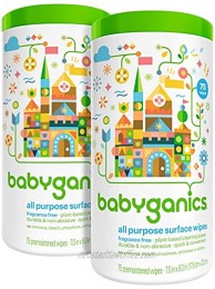 Babyganics All Purpose Wipes Fragrance Free 75 ct 2 pk