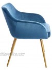 CangLong Accent Dinning Sofa Armchair Elegant Velvet Mid-Back Support Modern Upholstered Living Room Leisure Chairs for Bedroom Blue 1
