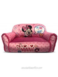 Disney Minnie Mouse Toddler Double Bean Bag Sofa Chair with Sherpa Trim  Pink