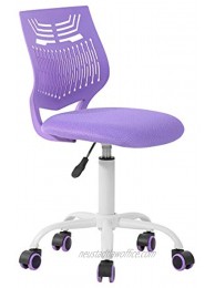 FurnitureR Writing Task Chair for Teens Boys Girls 360 Rolling Wheels Fabric Soft Pad Seat Breathable Backrest Height Adjustable Liftup 29.5"-34.3",Purple