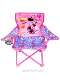 Jakks Pacific Minnie Camp Chair for Kids Portable Camping Fold N Go Chair with Carry Bag Minnie Bows