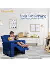 KANGAROOU Kids Recliner Chair | Recliner with Cup Holder Side Pockets Table Tray and USB Port | Kids Recliners for Gaming Reading and Play | Comfy Kid Chair with Footrest | Navy Blue