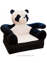 Olpchee Plush Foldable Children's Sofa Backrest Chair Cute Cartoon Animal Sweet Seats Bean Bag Armchair for Playroom Bedroom Panda