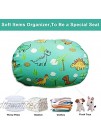 Stuffed Animal Toys Storage Dinosaur Bean Bag Chair Cover for Kids Zipper Storage Bean Bag for Organizing Plush Toys Stuffed Animals Blankets Clothes,No Beans 24 x 24 Inch