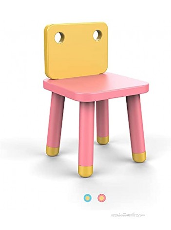 Toddler Chair CXRYLZ Durable Wooden Kids Chair Brightly Colored Portable Learning Chair for Boys Girls Playroom Nursery Preschool Kindergarten Yellow Pink